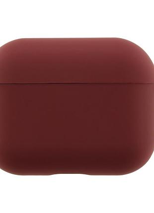Чехол силиконовый с микрофиброй для airpods pro 3 защитный с карабином 42.maroon mc-10375