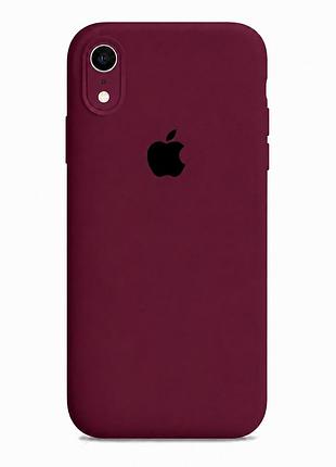Чохол силіконовий square full camera для iphone xr із захистом камери та мікрофіброю всередині maroon mc-10984