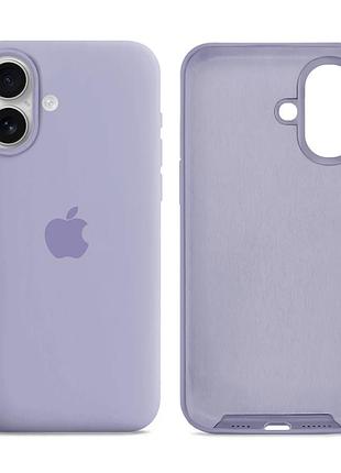 Чехол силиконовый silicone case full size для iphone 16 plus с микрофиброй внутри защита от ударов 83.lilac purple mc-11444