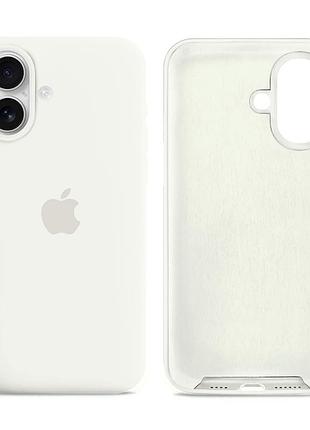 Чехол силиконовый silicone case full size для iphone 16 защита от ударов и царапин белый mc-11505