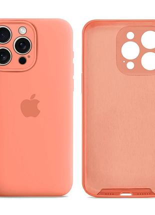 Чехол силиконовый silicone case full size с микрофиброй для iphone 13 pro max защита от повреждений 27.peach mc-11616