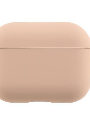 Чехол силиконовый с микрофиброй для airpods pro 3 защитный с карабином цвет 19.pink sand mc-10372