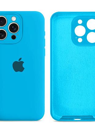 Чехол силиконовый silicone case full size с микрофиброй для iphone 12 защита от повреждений blue mc-11363