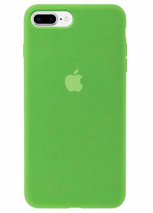 Чохол силіконовий silicone case full size для iphone 7 plus 8 plus протиударний із мікрофіброю всередині зелений mc-10527