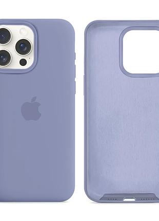 Чохол силіконовий silicone case full size для iphone 12 12 pro із захистом від ударів і мікрофіброю всередині лаванда сіра