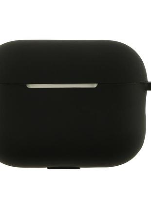 Чохол силіконовий silicone case з гачком для apple airpods pro 3 захисний чорний mc-10383