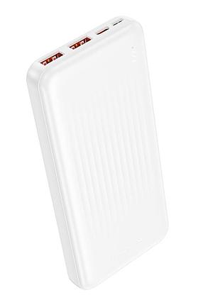 Внешний аккумулятор borofone bj80 clever 10000mah с быстрой зарядкой pd qc3.0 белый стильный для мобильных устройств white