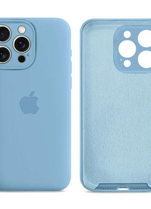 Чехол силиконовый silicone case full size с рамкой для iphone 13 pro max защита от повреждений с микрофиброй внутри 53.cornflower