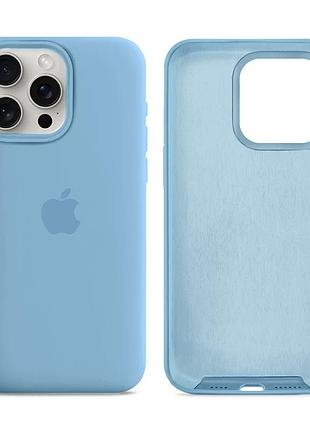Чохол silicone case full size для iphone 14 pro max протиударний з мікрофіброю всередині 53.cornflower mc-11367