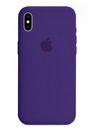 Чехол силиконовый silicone case full size для iphone xs max с микрофиброй внутри защитный пурпурный mc-10465