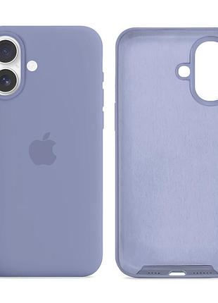 Чехол силиконовый silicone case full size для iphone 16 с микрофиброй внутри защита от повреждений 28.lavender grey mc-11477