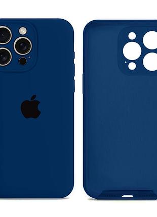 Чехол силиконовый silicone case full size с микрофиброй для iphone 12 защита от повреждений deep navy mc-11045