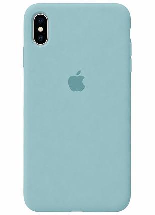 Чохол силіконовий silicone case full size для iphone xr міцний з мікрофіброю всередині marine green mc-10546
