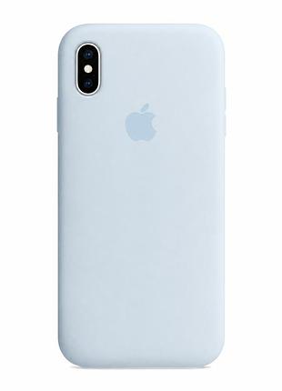 Чехол силиконовый silicone case full size для iphone xs max с микрофиброй внутри стойкий к износу mist blue mc-10541