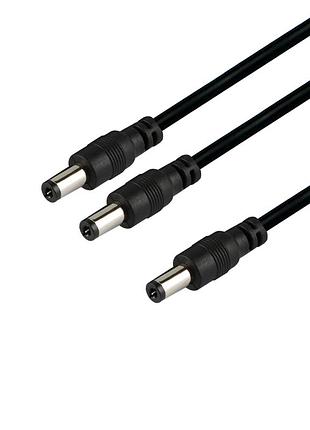 Кабель dc to 2dc 12v 5.5x2.1 mm y-образный с ферритовым фильтром 30см черный