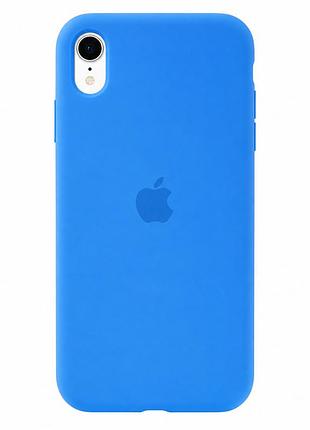 Чохол силіконовий silicone case full size для iphone xr протиударний з мікрофіброю всередині royal blue mc-10521