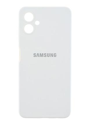 Чехол liquid silicone full camera для samsung galaxy a06 защитный с микрофиброй внутри белый mc-11537
