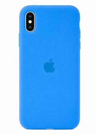 Чехол силиконовый silicone case full size для iphone x xs с микрофиброй внутри защитный royal blue mc-10526