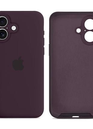 Чехол силиконовый silicone case full size с микрофиброй для iphone 16 защита от повреждений elderberry mc-11549