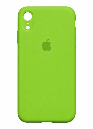 Чехол силиконовый silicone case full size для iphone xr защита от падений с микрофиброй внутри 40.shiny green mc-10436