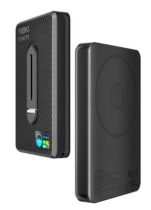 Power bank magnetic yoki trinity 10000 mah с беспроводной зарядкой и led-дисплеем черный