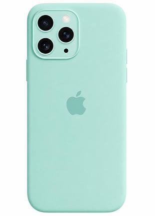 Чохол силіконовий silicone case square full camera для iphone 11 pro захист камери з мікрофіброю всередині 21.sea blue mc-10692