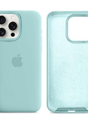 Чехол silicone case full size для iphone 13 pro max силиконовый с микрофиброй внутри защита от ударов 17.turquoise mc-10735