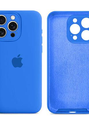 Чохол силіконовий silicone case full size з мікрофіброю для iphone 16 pro захист від пошкоджень royal blue. mc-12003