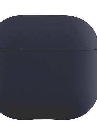 Чохол силіконовий silicone case з мікрофіброю для airpods 4 захисний з амортизувальними властивостями темно-синій mc-10365