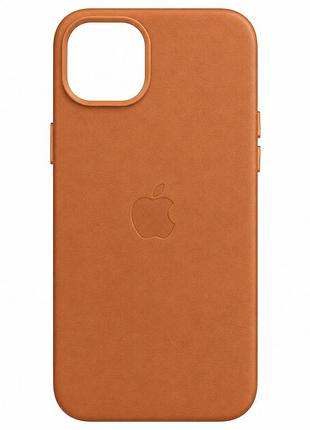 Чохол leather case шкірозамінник для iphone 14 з мікрофіброю всередині захист від пошкоджень saddle brown mc-10782