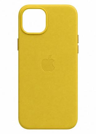Чохол leather case силіконовий з мікрофіброю для iphone 14 pro max захисний зручний canary yellow mc-10776