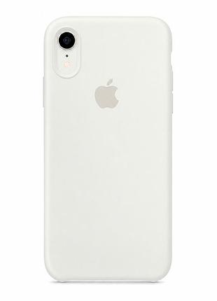 Чохол силіконовий silicone case full size з мікрофіброю для iphone xr захист від пошкоджень білий mc-11612
