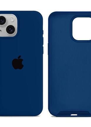 Чохол силіконовий silicone case full size для iphone 15 plus з мікрофіброю всередині захист від ударів 70.deep navy mc-10863