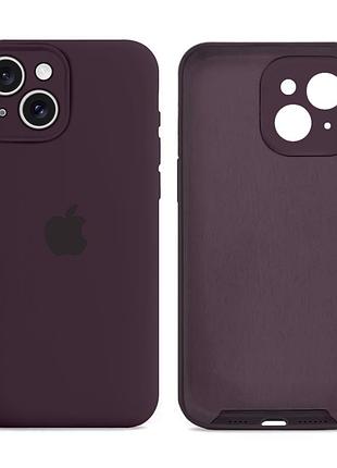 Чехол silicone case full size с рамкой для iphone 15 защита от повреждений с микрофиброй внутри elderberry mc-11248