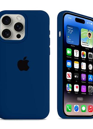 Чехол силиконовый silicone case с magsafe для iphone 12 pro max с микрофиброй внутри глубокий синий mc-10827