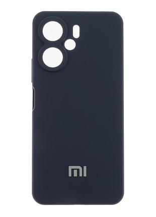 Чохол liquid silicone full camera для xiaomi redmi 13c poco c65 захисний із мікрофіброю всередині сірий mc-11627
