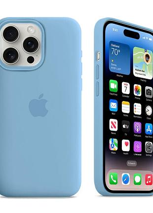 Чохол силіконовий silicone case з magsafe для iphone 13 pro захист від ударів матова поверхня blue fog mc-10923