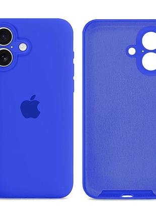 Чохол силіконовий silicone case full size з мікрофіброю для iphone 16 захист від пошкоджень 44.shiny blue mc-11541