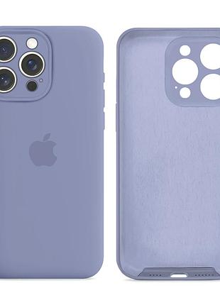 Чехол силиконовый silicone case full size с рамкой для iphone 16 pro max защита от повреждений lavender grey mc-11593