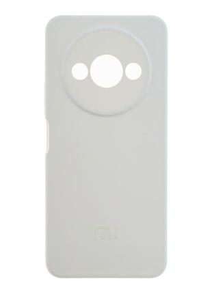 Чохол liquid silicone full camera для xiaomi redmi a3 захисний з мікрофіброю всередині білий mc-11622