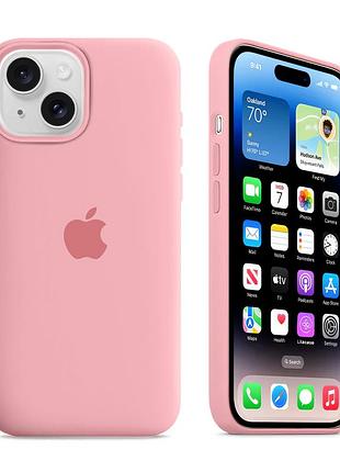 Чохол силіконовий silicone case з magsafe для iphone 13 захист камери еластичний pink mc-11515