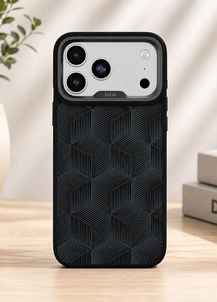 Чехол kajsa splendid collection 3d cube pattern с magsafe для iphone 17 pro защитный tpu черный o-ring mc-12404 2
