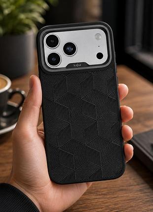 Чехол kajsa splendid collection 3d cube pattern с magsafe для iphone 17 pro защитный tpu черный o-ring mc-12404 4