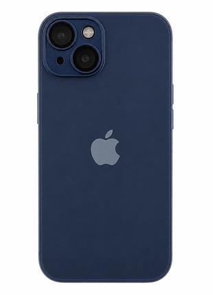 Чехол ag-glass matte camera lens с magsafe для iphone 15 ударостойкий с защитой камеры с текстурированной поверхностью navy blue