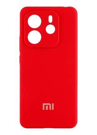Чехол liquid silicone full camera для xiaomi redmi note 14 5g с защитой камеры красный mc-11949