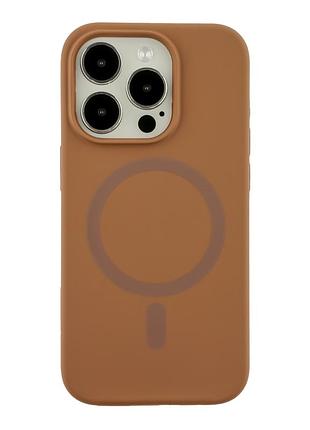Чехол силиконовый glow silicone case с magsafe для iphone 14 pro защита от падений new brown mc-12196