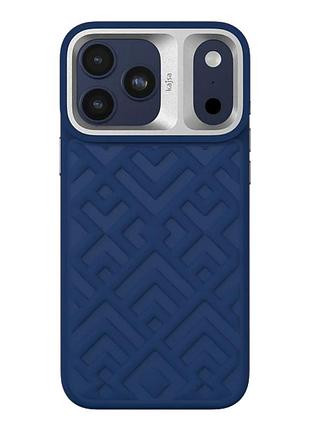 Чехол kajsa briquette collection rhombus с magsafe для iphone 17 pro max tpu с микрофиброй blue b-ring mc-12345