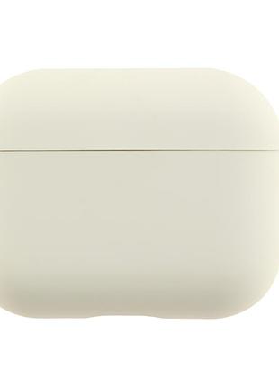 Чохол силіконовий silicone case з мікрофіброю для airpods pro 3 захисний із карабіном white mc-10368