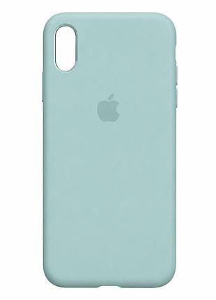 Чехол силиконовый с микрофиброй для iphone xs max прочный противоударный 17.turquoise mc-10426