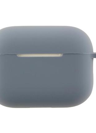 Чехол силиконовый silicone case с крючком для airpods pro 3 защита от ударов цвет 28.lavender grey mc-10391